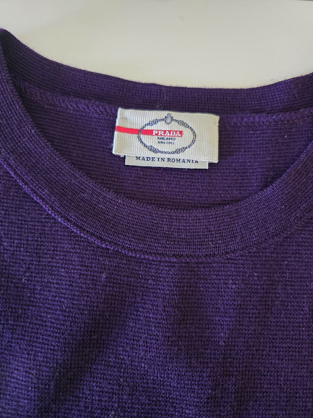 Prada Deep Purple Crewneck Knit Dress - Picture 3 of 3